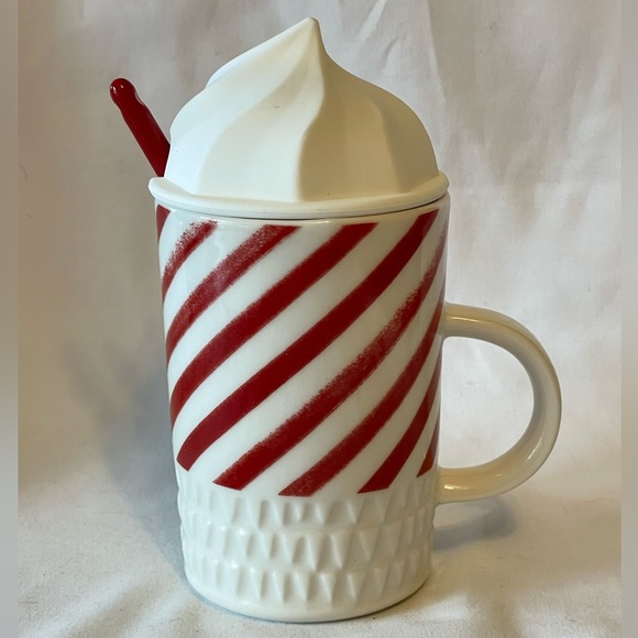 RARE Starbucks Candy Cane Whipped Cream Mug Cocoa Coffee Cup Holiday Christmas - Picture 3 of 11